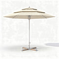 Sonnenschirm mit Aluminiumgestell aus beigem Polyester 200 x 200 x 250cm