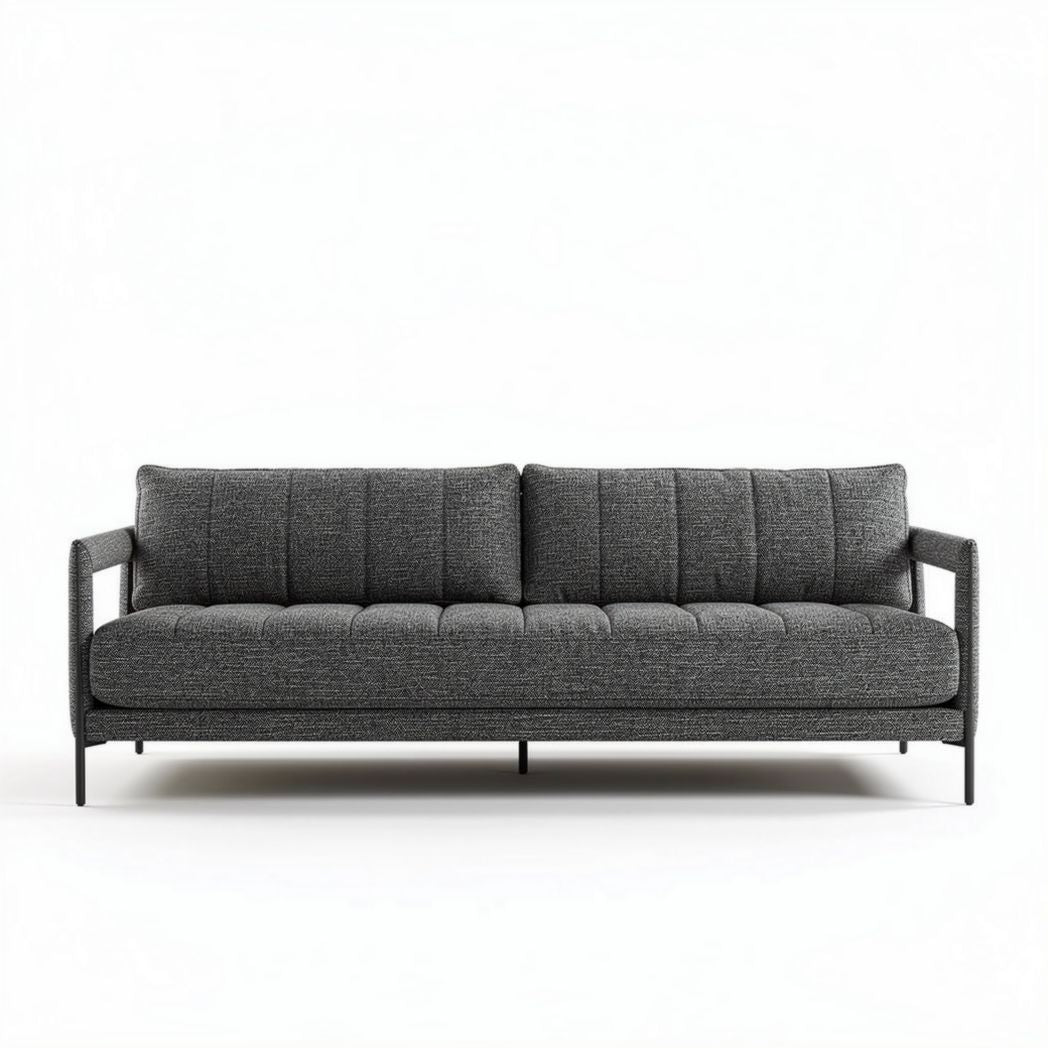 Sofa schwarz mit Stoffbezug für das Wohnzimmer 200 x 90 x 80cm