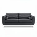 Sofa grau 180 x 90 x 80 cm mit stabilen Metallbeinen und Kissen