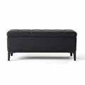Sitzbank aus schwarzem stoff mit stauraum 90 x 40 x 40cm