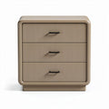 Nachttisch mit drei schubladen aus kunststoff in beige 45 x 40 x 40cm