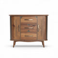 Sideboard aus massivem Holz in braun mit drei Schubladen und zwei Türen 100 x 40 x 80cm