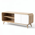 Fernsehtisch aus Holz mit weißer Front 150 x 40 x 50cm für Wohnräume