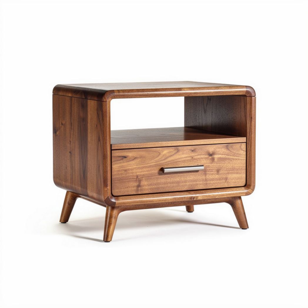 Nachttisch aus Holz mit einer Schublade und offener Ablage 50 x 45 x 40cm