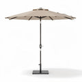 Marktschirm 250 x 250 cm mit stabiler Stahlbasis in beige für Garten und Terrasse